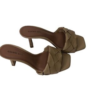 Gianni Bini Tan Woven Heeled Sandals